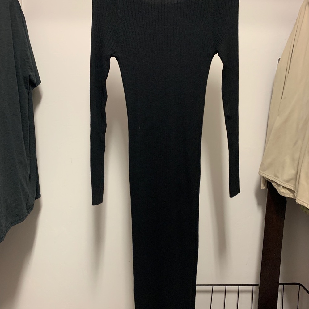 JustFab Black Ribbed Tube Dress